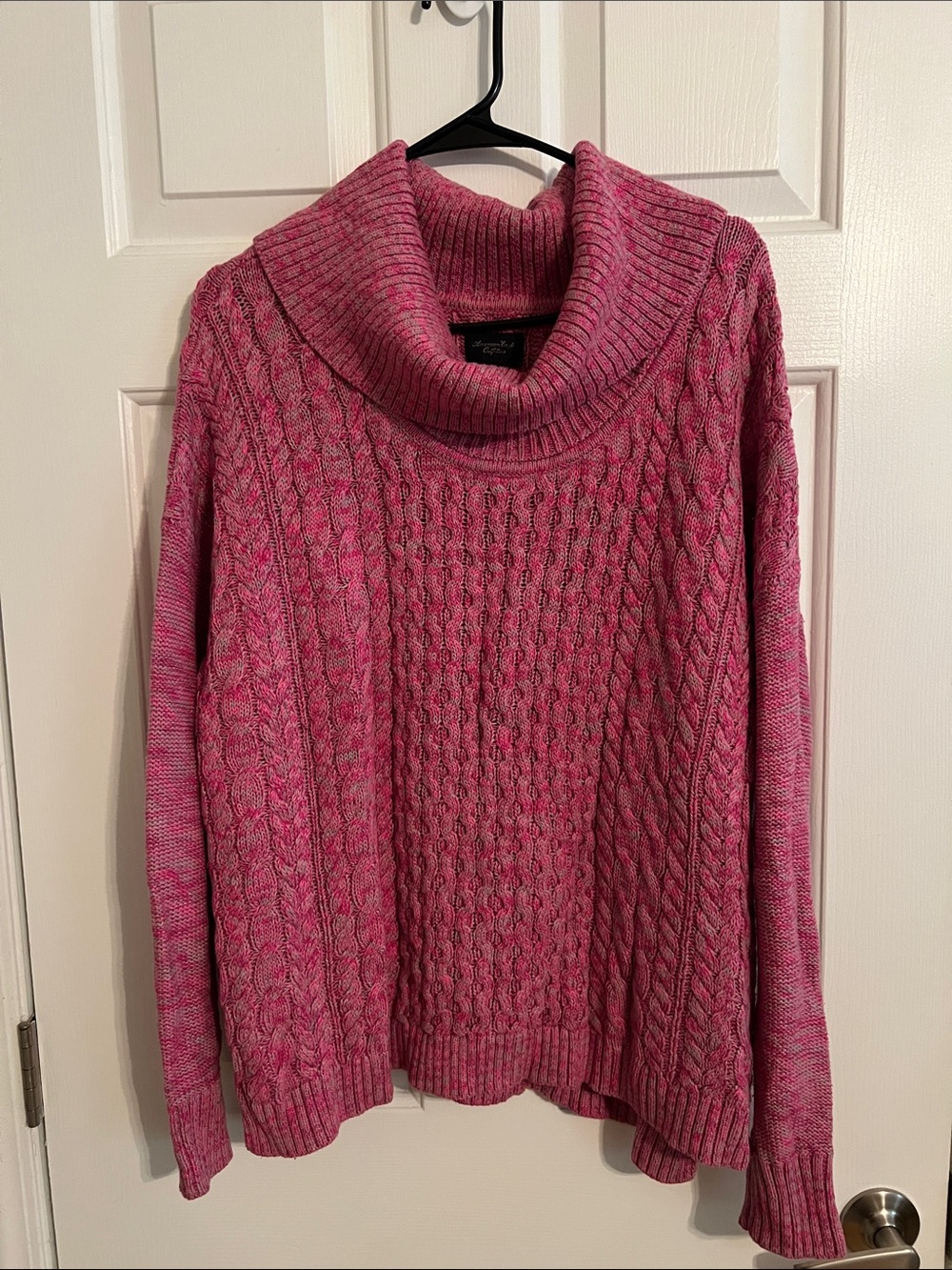 American Eagle Outfitters Pink Cable Cowlneck Sweater